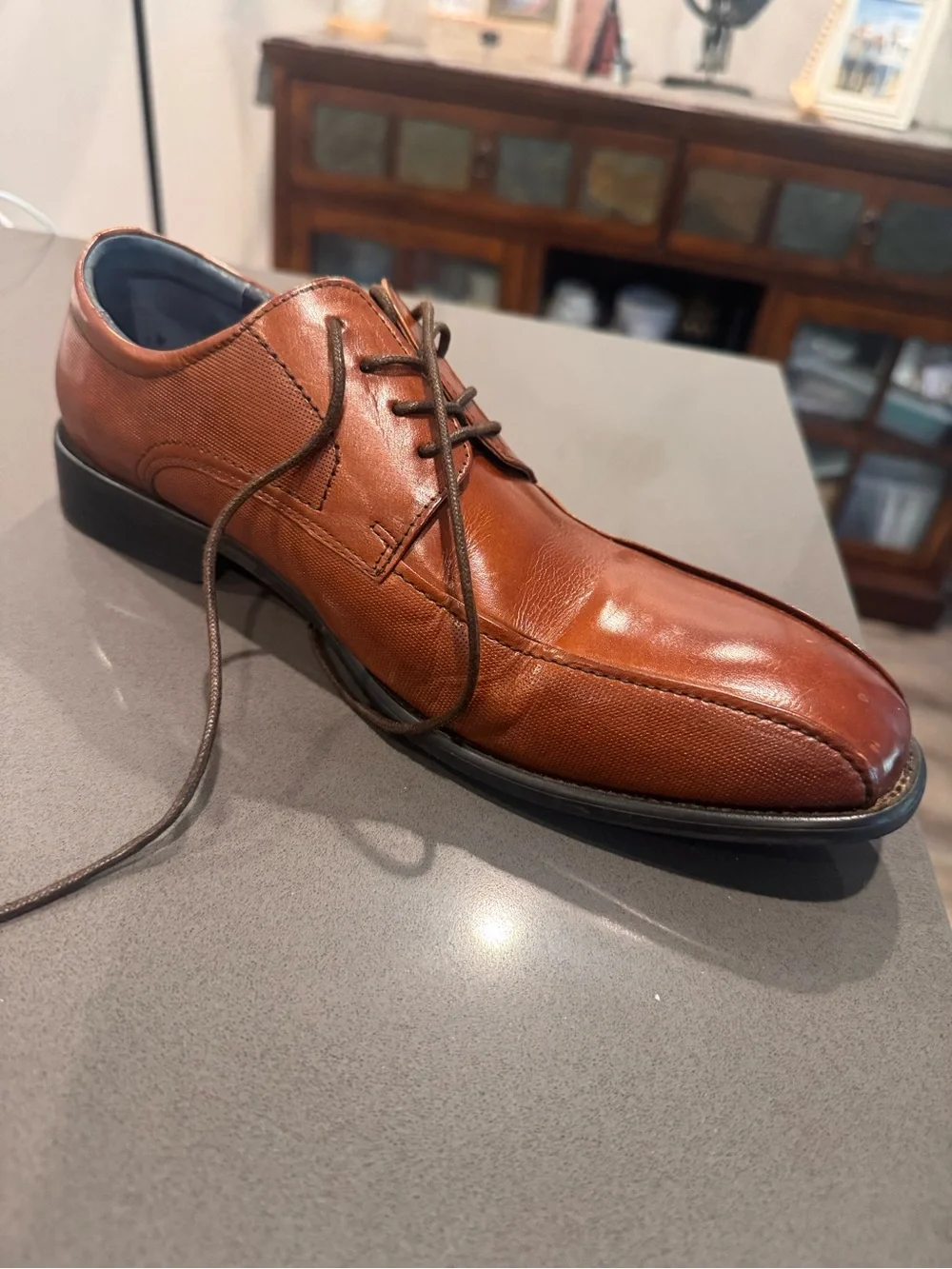 Men's Classic Brown Leather Lace-Up Dress Shoes size 7-1/2